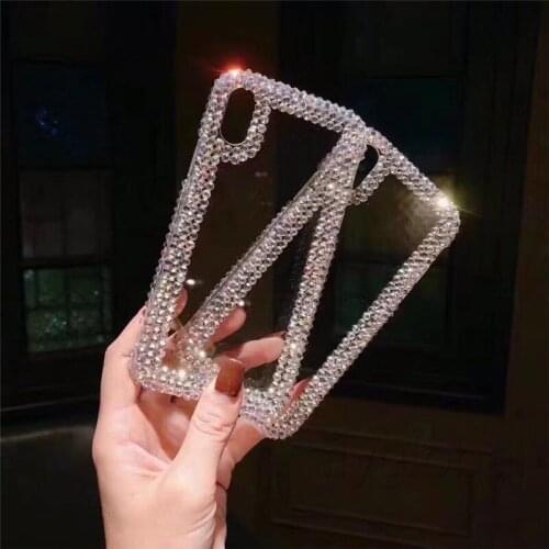 For iPhone 12 11 Pro Max Xs Xr 6 7 8 Plus Cases Luxury Diamond Designer Phone Case Clear Rhinestone Glitter Smartphone Cover