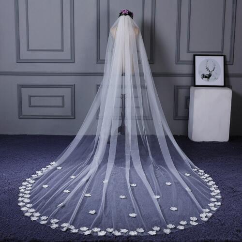 Elegant Wedding Accessories 3 Meters Wedding Veil White Ivory Bridal Wedding Veil