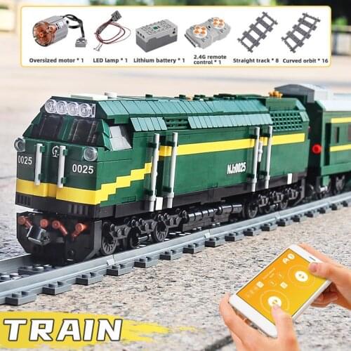 Mould King MOC City Series The NJ2 Diesel Locomotives Remote Control Truck Building Blocks Bricks Kids DIY Toys Christmas Gifts