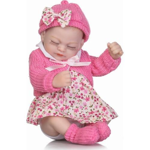11Inch Full Silicone Body Dolls Girl Bebe Reborn Baby Mini Newborn Comfort Washing Toys Juguetes Brinquedos