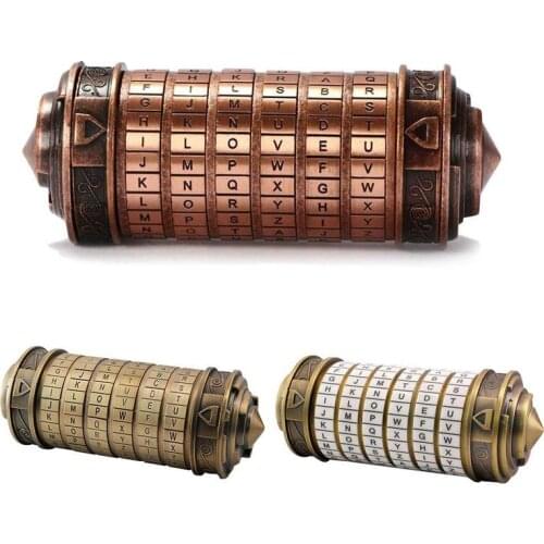 Leonardo da Vinci code toys Metal Cryptex locks wedding gifts Valentines Day gift Letter Password escape chamber props