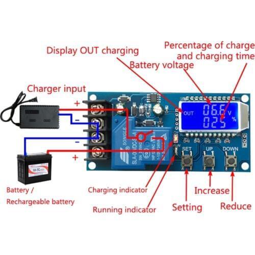 30A 6-60V Battery Charger Control Module Overcharge Protection Control Switch