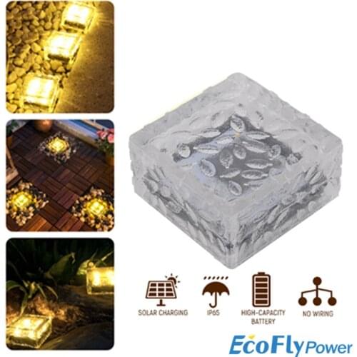 Outdoor Decorations Solar Lawn Garden Lights Decorative Brick Ice Cube LED Light for Pathway Driveway Lanscape Backyard Patio