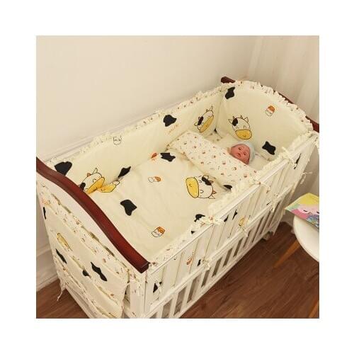 6/9pcs Cow infant baby crib bedding set crib bumper bedroom decor bed protector Toddler Baby Bed Linens 120*60/120*70cm