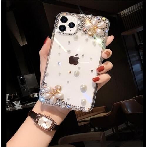 2021 New Arrivals Jewelled Rhinestone Shiny Diamond Phone Case For iPhone Huawei P4O P30 P20 Women Phone case For P40 Pro Lite