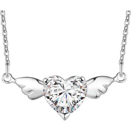 Wholesale Charm Silver Color Pendants For Women Jewelry Necklace Lady Fashion Jewelry Pendant Flying Heart AN581/blzakdga