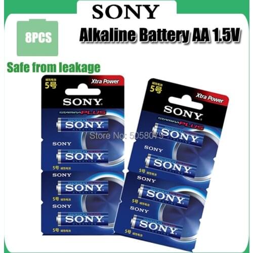 8pcs Original Sony LR6 1.5V AA Alkaline Battery For Electric toothbrush Toy Flashlight Mouse clock Dry Primary Battery