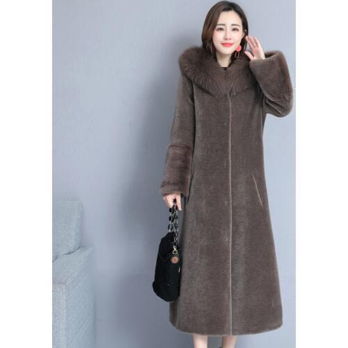 Sheep sheared Coat winter new Korean version Thick section Fox Fur hair long paragraph mink Fur Coat high qualityTeddy Bear Coat