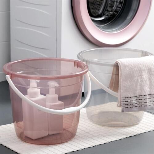 Plastic Bucket Bathroom Transparent Mop Buckets Water Container Sundries Storage Buckets Outdoor Fishing Car Wash Bucket