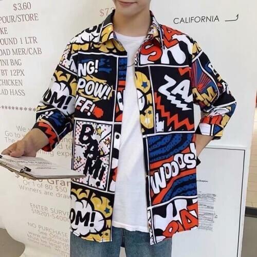 Fashion Summer Hip Hop Shirts Men Cool Oversized Shirts Homme Japanese Mens Shirts Short Sleeve Shirt Streetwear Men Blouse