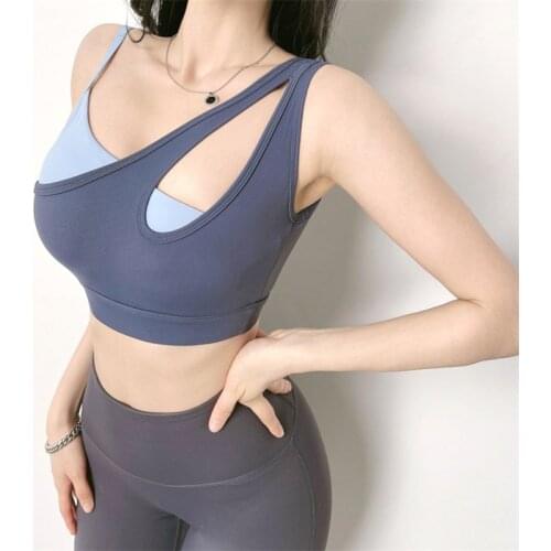 Sexy Color Tone Sports Top Bra Women Yoga Vest Push Up Brassiere Gym Fitness Shockproof Sportswear Top