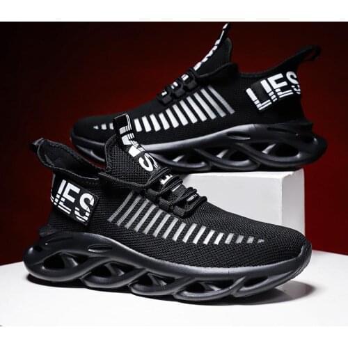 Large Size Mesh Breathable Mens Sneakers Childrens Sports Shoes Men Sport Shoes for Mens Running Black Walking Flat GME-2010
