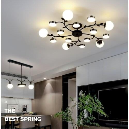 Modern minimalist Living LED room lamp chandelier creative light bedroom lamp Nordic style atmospheric household ceiling lamps