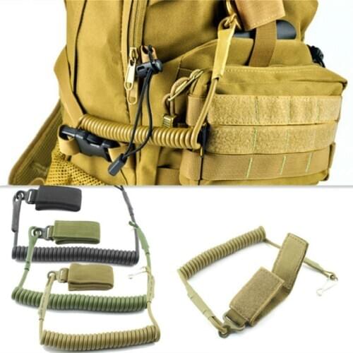 Airsoft Coil Sling Military Elastic Belt Spring Strap Backpack Bag Rope Lanyard Gun Handgun Shooting Hunt Pistol Tool
