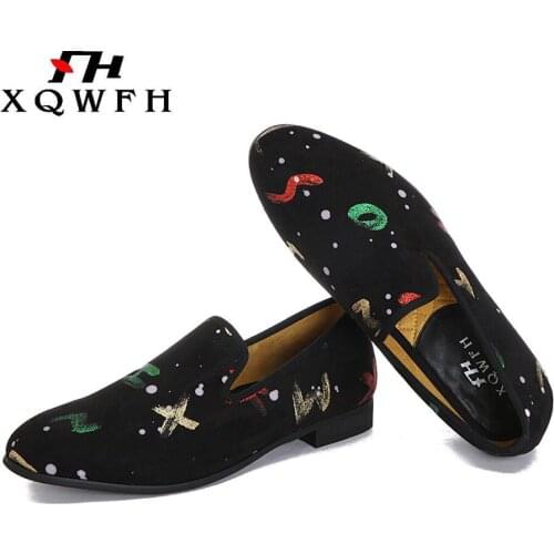2019 Fashion Men Casual Shoes English Letters Printing Mens Loafers Brand Party Wedding Men Dress Shoes