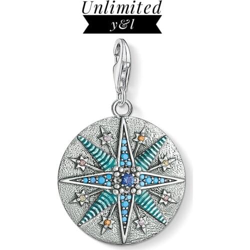 Vintage Star Blue Charms Pendant Thomas Jewelry Findings Accessories 925 Sterling Silver Fashion Jewelry Gift For Women Men 2020