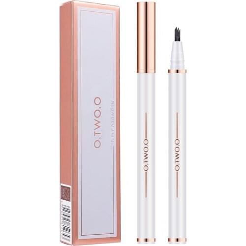 3 Fork Tip Waterproof Eyebrow Pencil Cosmetics Long Lasting Makeup Natural Dark Brown Liquid Brow Pen