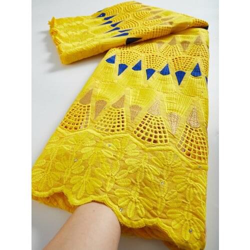 High Quality Dry Lace Swiss African Lace Fabric For Wedding Party Dress 100% Cotton Fabric Swiss Voile Lace Fabric 2.5 Yards