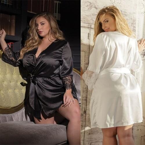 5XL Women Nightgown Sexy Nightdress Chinese Bride Wedding Bath Robe Satin Sleepwear Lady Kimono Negligee Spa Robes Dressing Gown