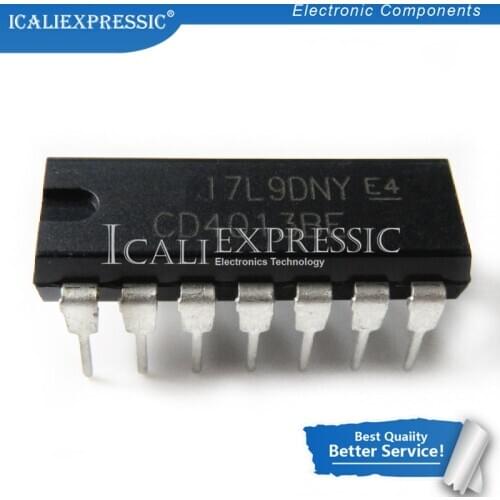 10PCS CD4013BE CD4013BP DIP14 CD4013 DIP new and original IC In Stock