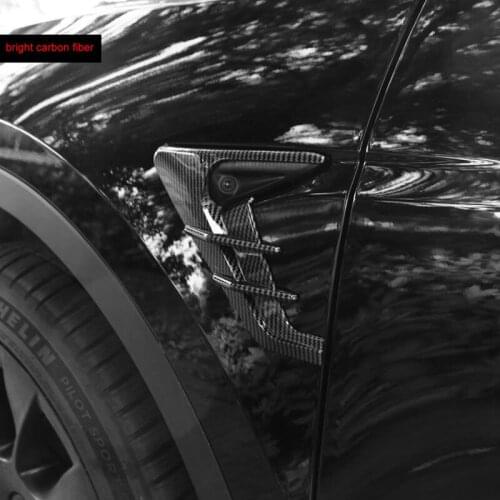 2PC Decorative Cover For Car Side Wing Panel Camera Thunder Leaf Side Marking Wing Plate For Tesla Model 3 / Y 2021 Accessories