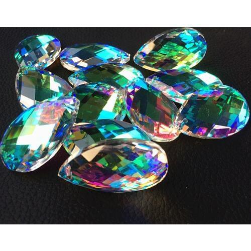 38*22mm 380pcs/lot AB color crystal chandelier parts,crstal curtain pendants,lamp hanging faceted water drops pendants decor