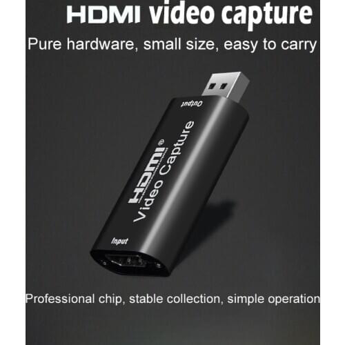 4K 1080P HDMI-compatible To USB 2.0 Video Capture Card Game Recording Box for Computer Youtube OBS Etc. Live Streaming Broadcast