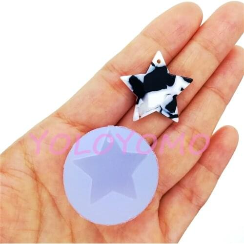B425YL 25.7mm Start for Pendant Necklace Silicone Mold Resin Art Jewelry Making Oven Safe Food Safe