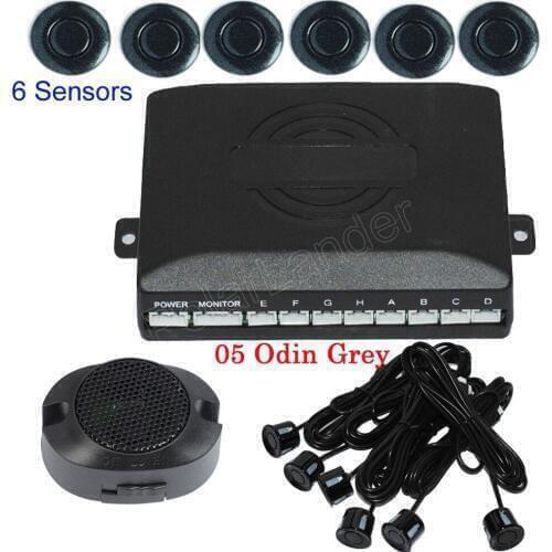 Free shipping Car auto Parking Sensor Auto Reverse Backup Radar Detector System 6 Sensors 44 colors to choose sound alert buzzer