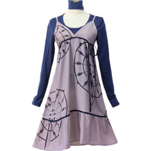 Brdwn Persona 5 Womens Mifune Chihaya Cosplay Costumes (Dress+T-shirt+Neckbelt)