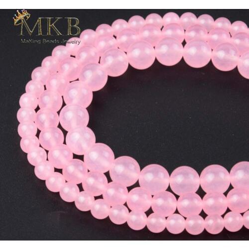 Natural Stone Beads Pink Jades Round Loose Beads For Jewelry Making Diy Bracelet 4/6/8/10/12mm 15inches Wholesale Perles