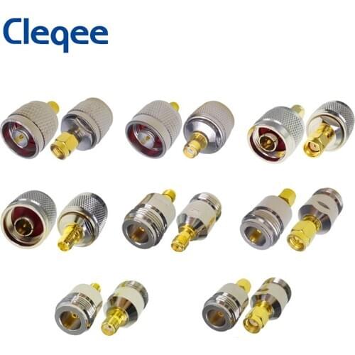 Cleqee SMA to N Connector RF Adapter N Plug Male Nickel Plating To SMA Female Gold Plating Jack Straight 1PC
