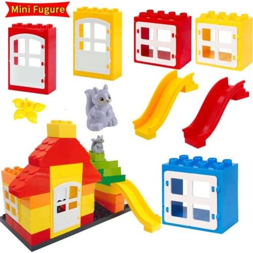 Door House Slide Animal Accessories Big Size Building Blocks Compatible With Brand Bricks Toys For Kids