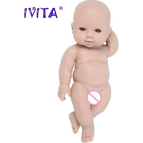 IVITA WB1505 30cm 1100g 100% Full Silicone Reborn Baby Dolls Unpainted Unfinished Soft Dolls DIY Blank Toys Kit for Children