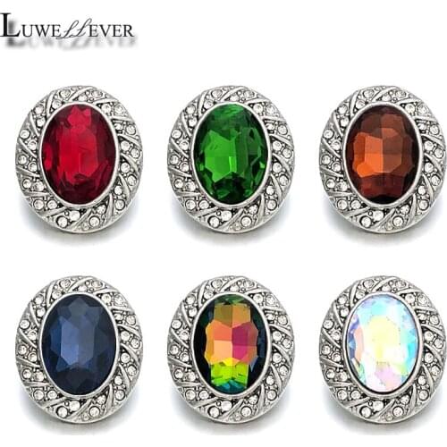 Flower Component w413 Crystal 18mm Metal Snap Button For Bracelet Necklace Interchangeable Jewelry Women Accessorie Findings