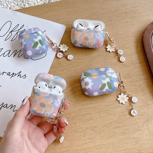 Cute Korea Flower KeyChain Case for Apple Airpods 1 2 3 Case Soft Protect Shell IMD Earphone Cover Charging Box AirPods Pro