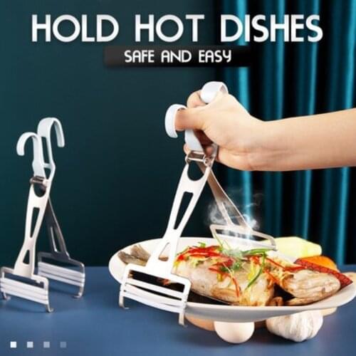 Multifunctional Hot Dish Clamp Stainless Steel Foldable Anti-Scald Bowl Clip Plate Pot Gripper Household Kitchen Utensil Holder