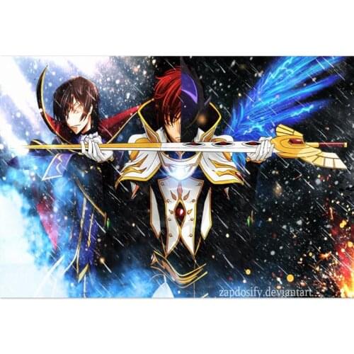 Custom Code Geass Poster Canvas Poster 30X45cm,40X60cm Art Home Decoration Cloth Fabric Wall Poster Print Silk Fabric