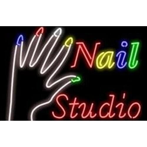 Neon Sign Nail Studio Handmade Glass Neon Wall Signs for Beauty Room Display Home Pub Hotel Beach Cocktail Recreational Game