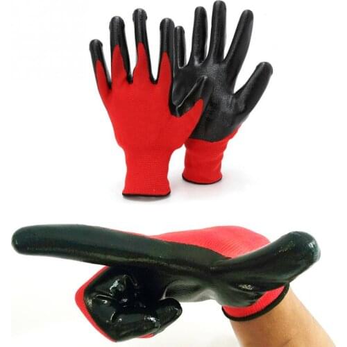 No. 13 polyester latex anti-wrinkle, anti-skid, wear-resistant dipping gloves, nitrile coated work gloves, for household use