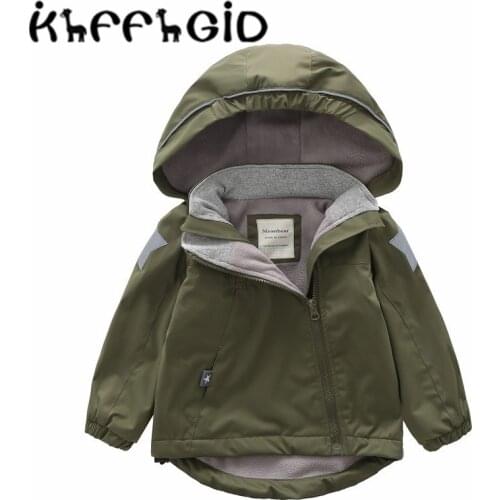 New baby fleece punch with hood and plush warm windbreaker 2-10 years old kids spring and autumn jacket baby waterproof clothes