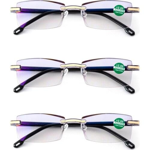 3Pcs Ultralight Rimmed Men Reading Glasses Presbyopic Glasses Anti Blue Ray Magnifier +1.0 +1.5 +2.0 +2.5 +3.0 +3.5 +4.0
