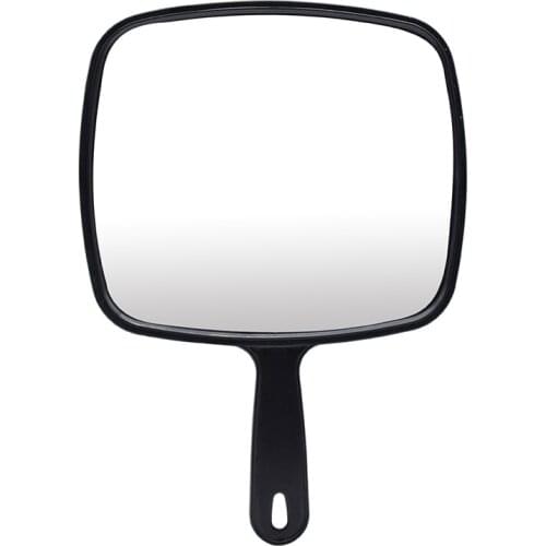 Handheld Mirror Professional Handheld Salon Barbers Hairdressers Mirror with Handle Practical Hand Mirror for Home Salon(Black)