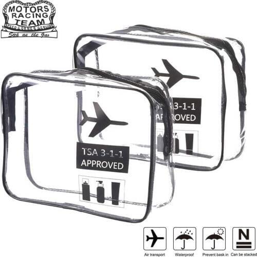 Clear Toiletry Bag TSA Approved Travel Carry On Airport Airline Compliant Bag Quart Sized 3-1-1 Kit Luggage Pouch Luggage Trave