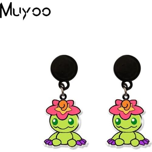 2021 New Digimon Adventure Anime Greymon Gabumon Piyomon Characters Handcraft Acrylic Epoxy Resin Drop Dangles Earrings