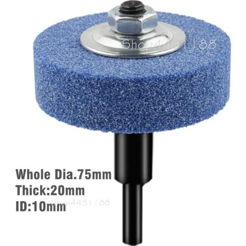 3inch Blue Grinding Wheel with Rod Polishing Pad Abrasive Disc For Metal Grinder Rotary Tool Aluminium Carbide Corundum