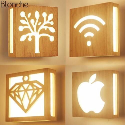 Nordic Wood LED Wall Lamp Modern Light Fixtures Bedroom Living Room Kitchen Stairs Lights Luminaire Loft Home Decor Wall Sconce