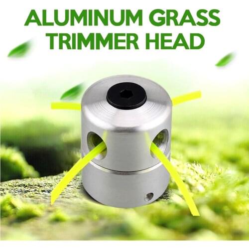 Universal Aluminum Grass Trimmer Head With 4 Lines Brush Cutter Head Thread Nylon Grass Cutting Line Head for Lawn Mower Silver