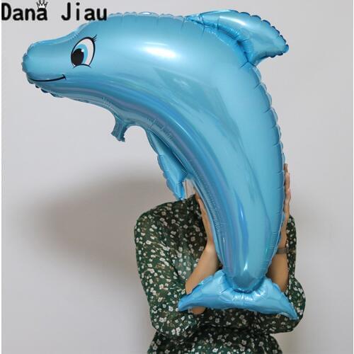 Blue Dolphin Fish Foil Balloons Ocean Animal Helium Ballons Mermaid Birthday Party Wedding Decor Air Baloons Event Ball Supplies