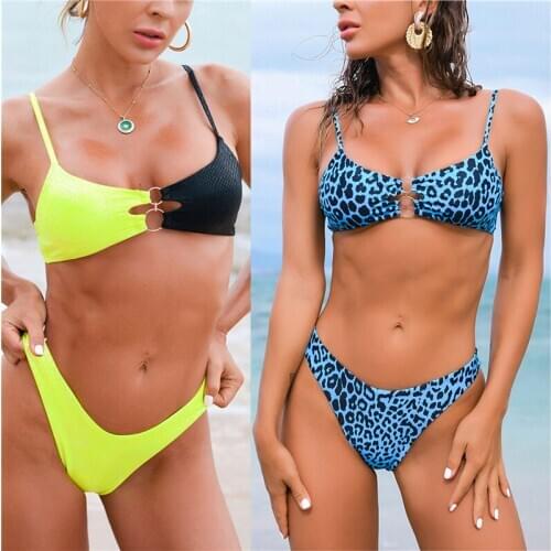 Women 2 Pcs Bikini Tankini Sets Sling Short Tank Tops Style Bra High Waist Swim Panty Swimwear Swimsuits Swimming Suit For Women